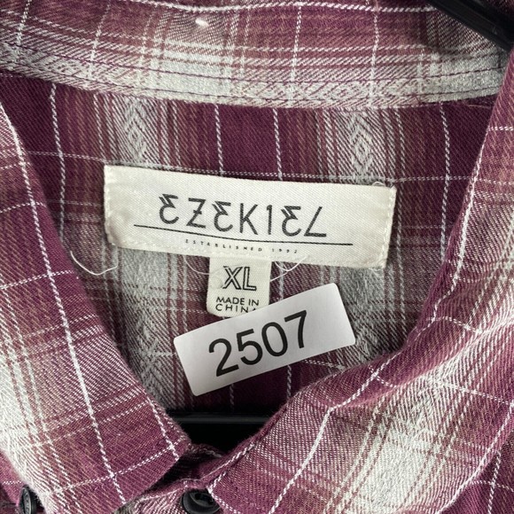 Ezekiel Button-Up Shirt Mens XL Multicolor Plaid Short Sleeve Button Collar - Picture 16 of 16